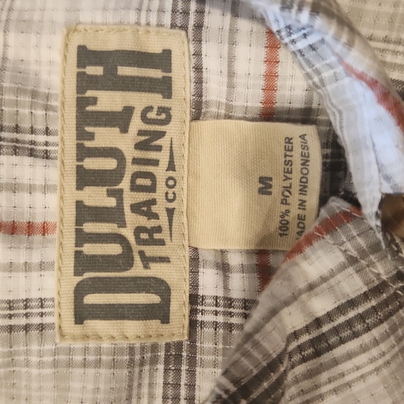 Duluth Trading plaid short sleeve mens button down shirt size medium - Picture 3 of 8